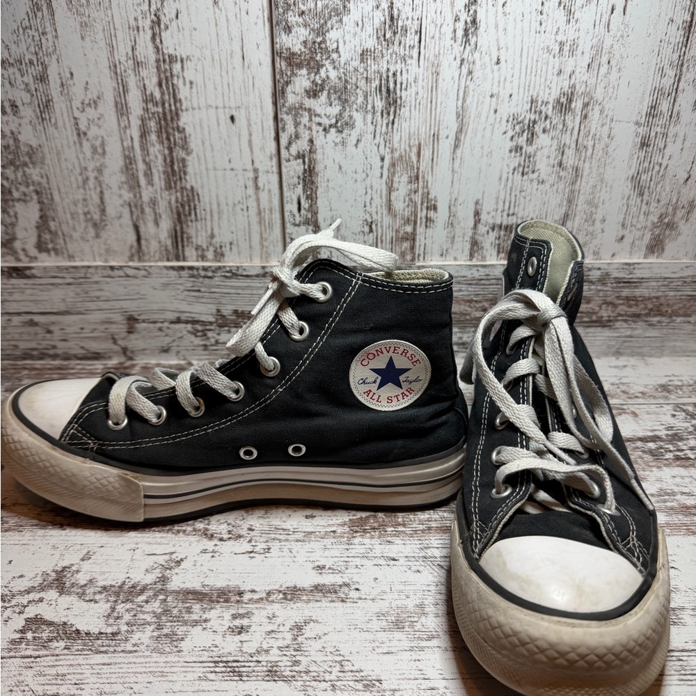 Converse Kids Black Canvas High-Top Sneakers